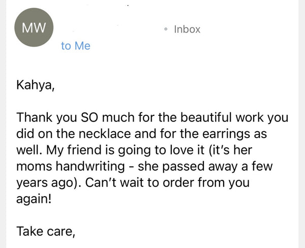 Customer review from customer