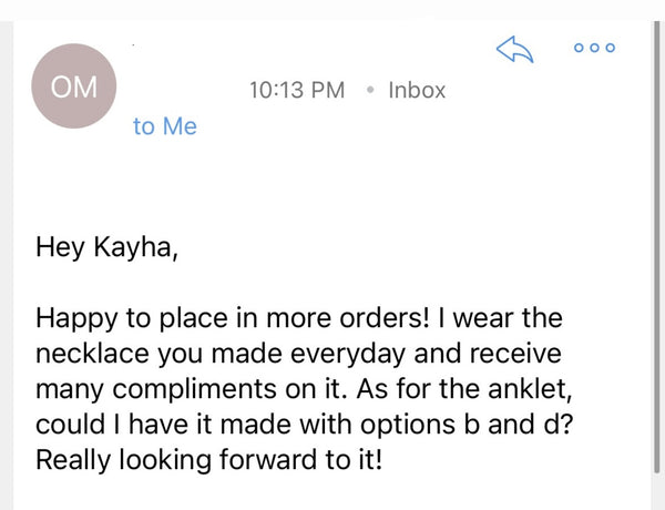 Customer review from customer