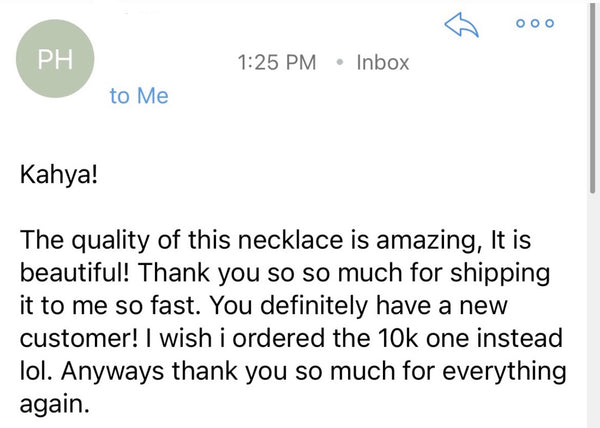 Customer review from customer