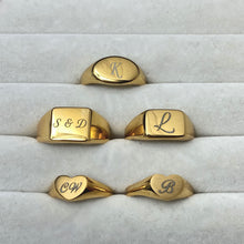 Load image into Gallery viewer, Signature Signet Ring-(Custom engraving)
